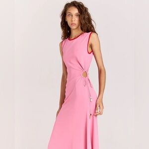 ROMY Lou Lou Maxi Dress Cutout in Pink and Red